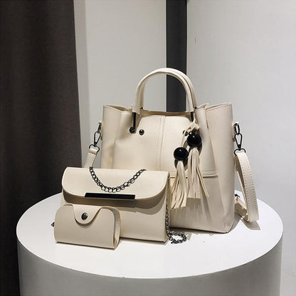 ( 3 Pcs / 1 Set ) Leather Handbag