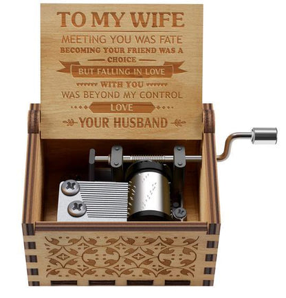 Engraved Music Box: To My Wife "Falling In Love With You"