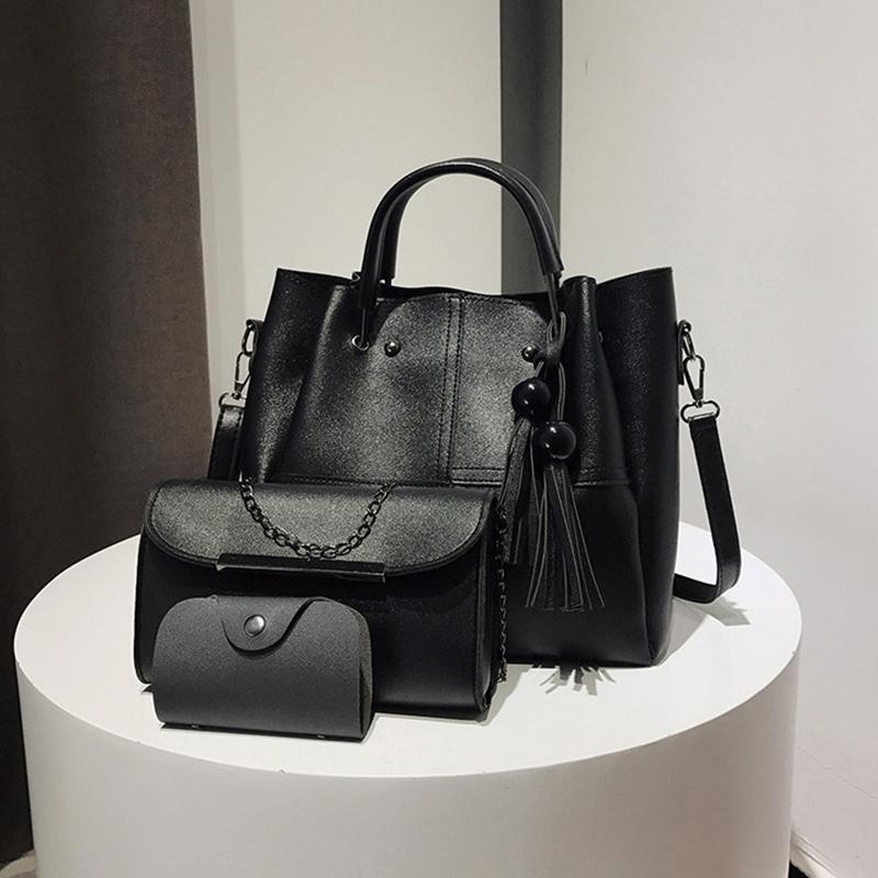 ( 3 Pcs / 1 Set ) Leather Handbag