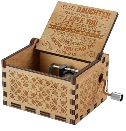 Engraved Music Box: Dad To Daughter "Never Forget That I Love You"