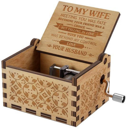 Engraved Music Box: To My Wife "Falling In Love With You"