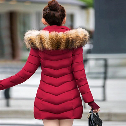 Winter Jacket Women Big Fur Belt Hooded 'VOGUE 2020'