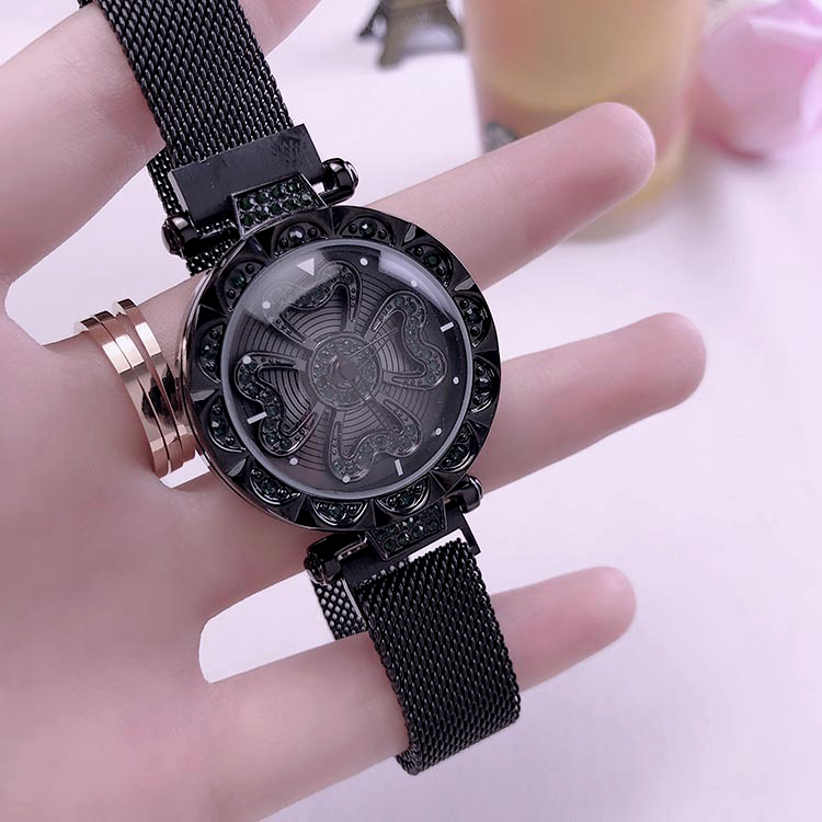 Luxury Lucky Clover Rotating Watch