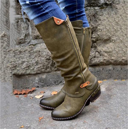 Women's Cowboy Knee Boots Punk Boots