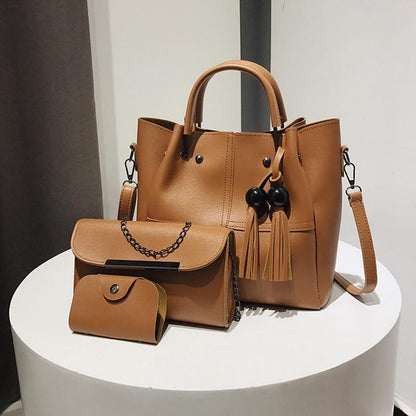 ( 3 Pcs / 1 Set ) Leather Handbag