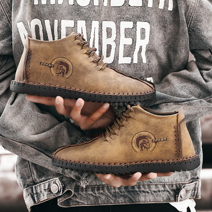 New men leather casual shoes breathable comfortable light, non-slip and wear-resistant