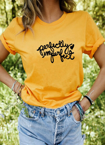 Perfectly Imperfect Casual T-Shirt  -100%Cotton-