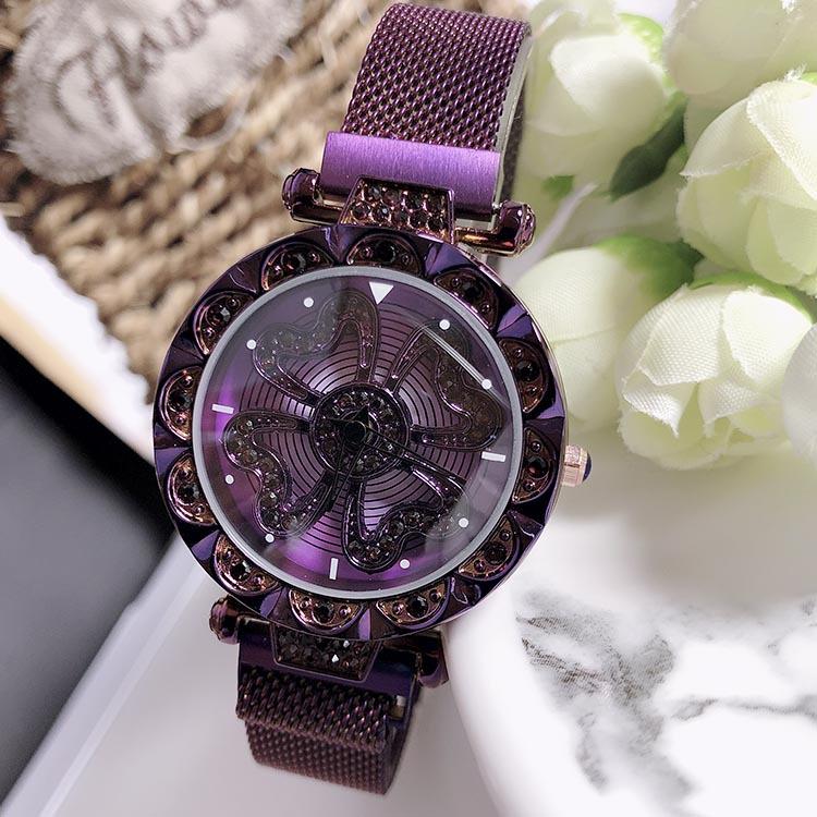 Luxury Lucky Clover Rotating Watch