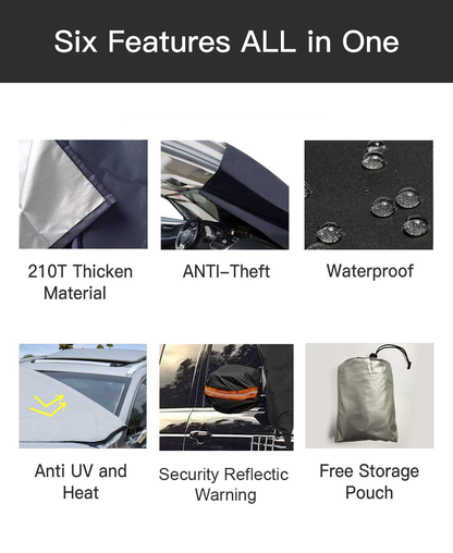 Premium Windshield Snow Cover Sunshade + Mirrors Cover (One Size Fits All)