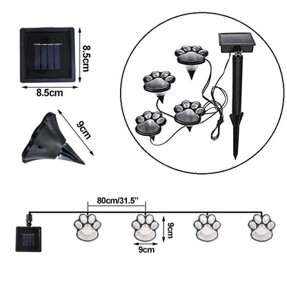 Pet Lover: Solar-Powered Paw Print Lights
