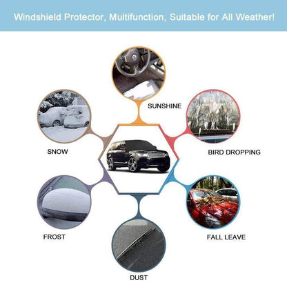 Premium Windshield Snow Cover Sunshade + Mirrors Cover (One Size Fits All)