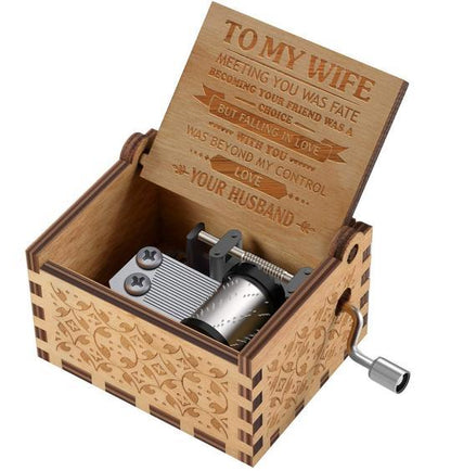 Engraved Music Box: To My Wife "Falling In Love With You"