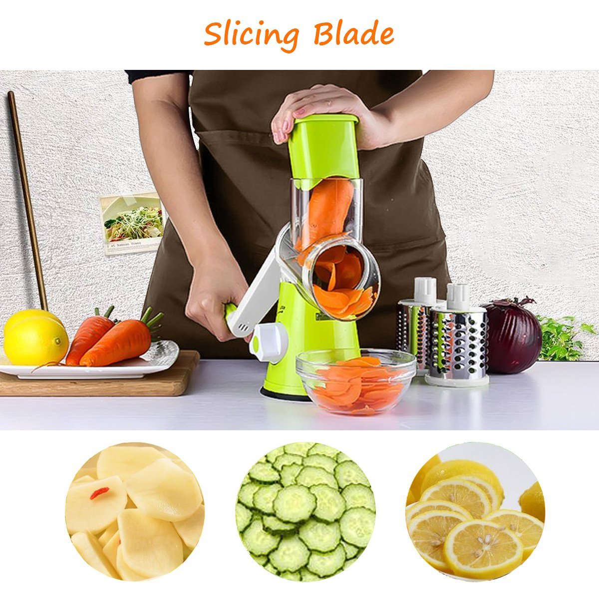 Multifunctional Rotary Mandoline Slicer Grinder