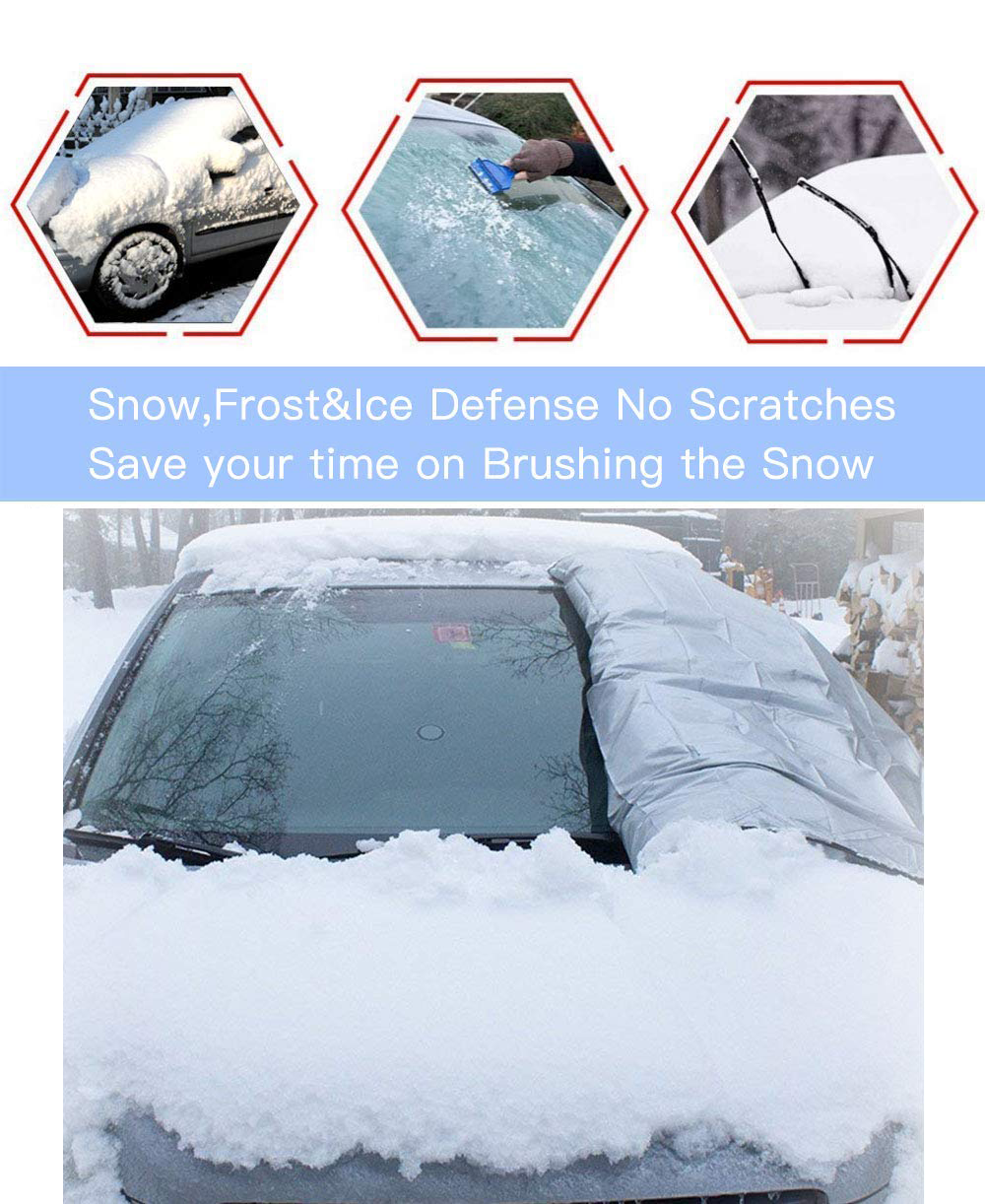 Premium Windshield Snow Cover Sunshade + Mirrors Cover (One Size Fits All)