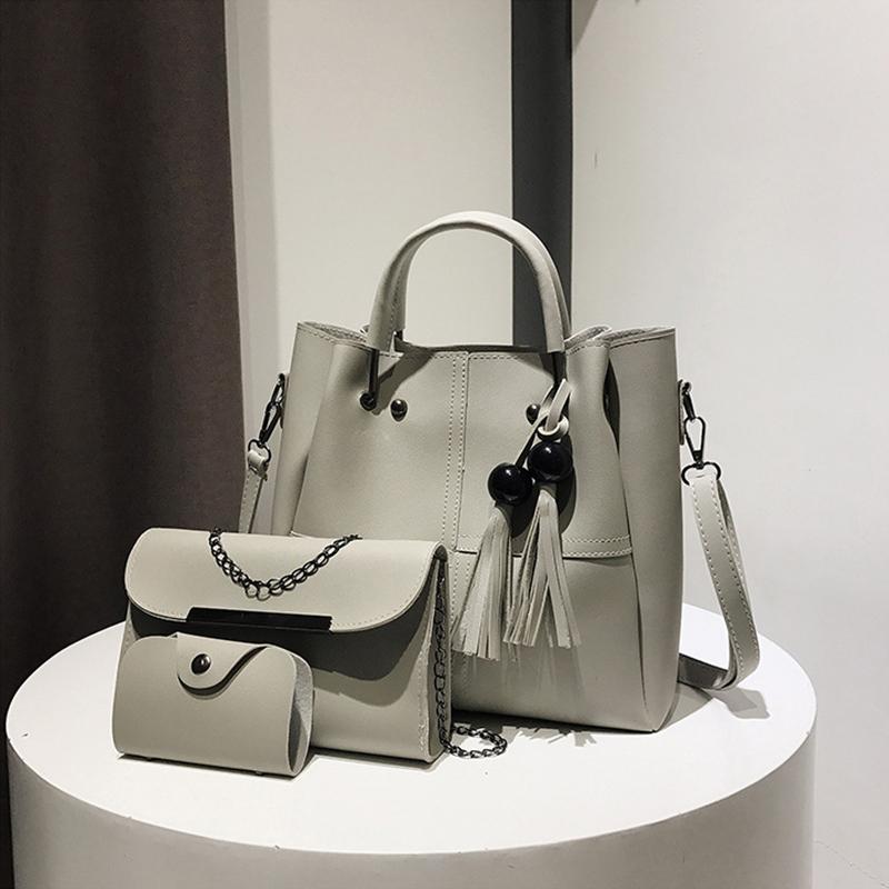 ( 3 Pcs / 1 Set ) Leather Handbag