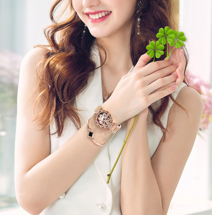 Luxury Lucky Clover Rotating Watch