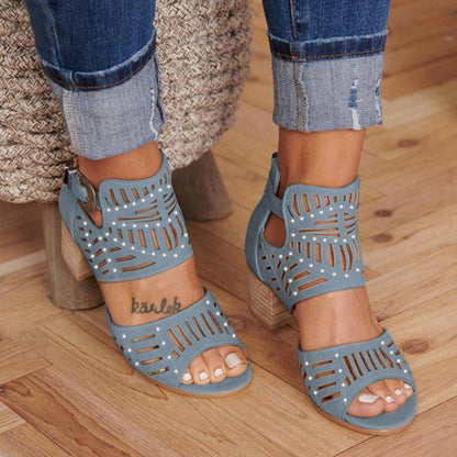 Women Cut-out Slip-on Booties