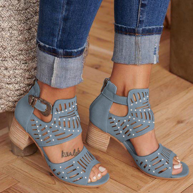 Women Cut-out Slip-on Booties