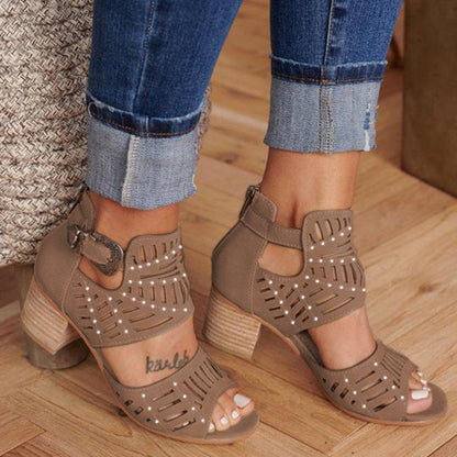 Women Cut-out Slip-on Booties