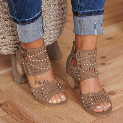 Women Cut-out Slip-on Booties