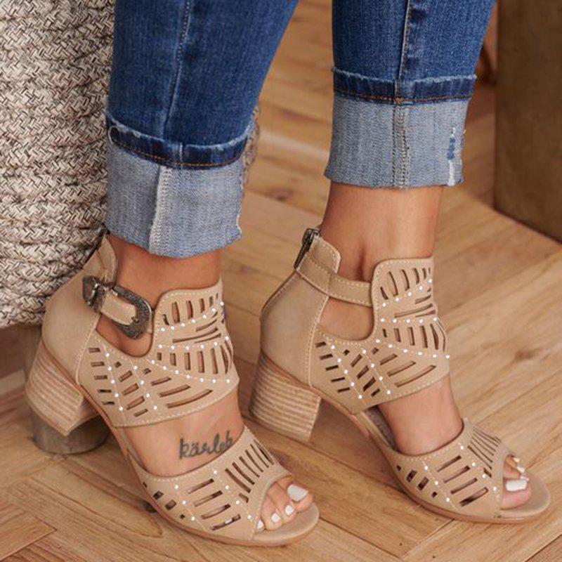 Women Cut-out Slip-on Booties