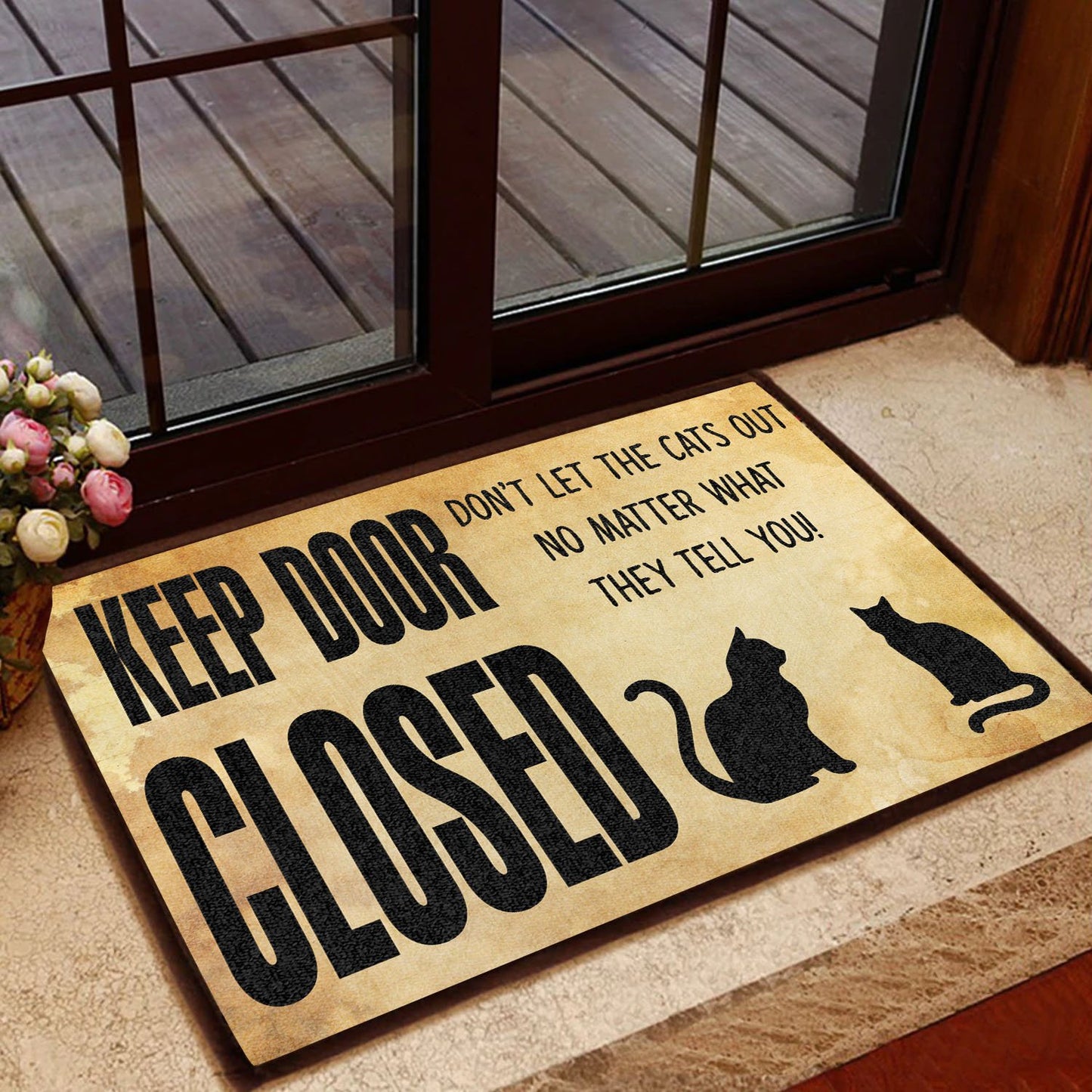 Cat lovers Doormat, Keep Door Closed Don't Let the Cats Out