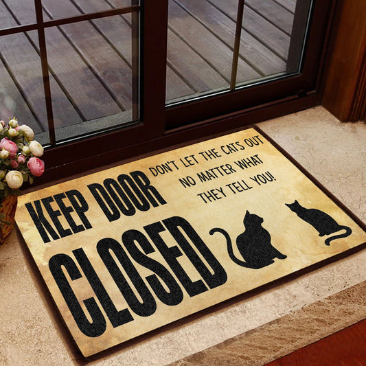 Cat lovers Doormat, Keep Door Closed Don't Let the Cats Out