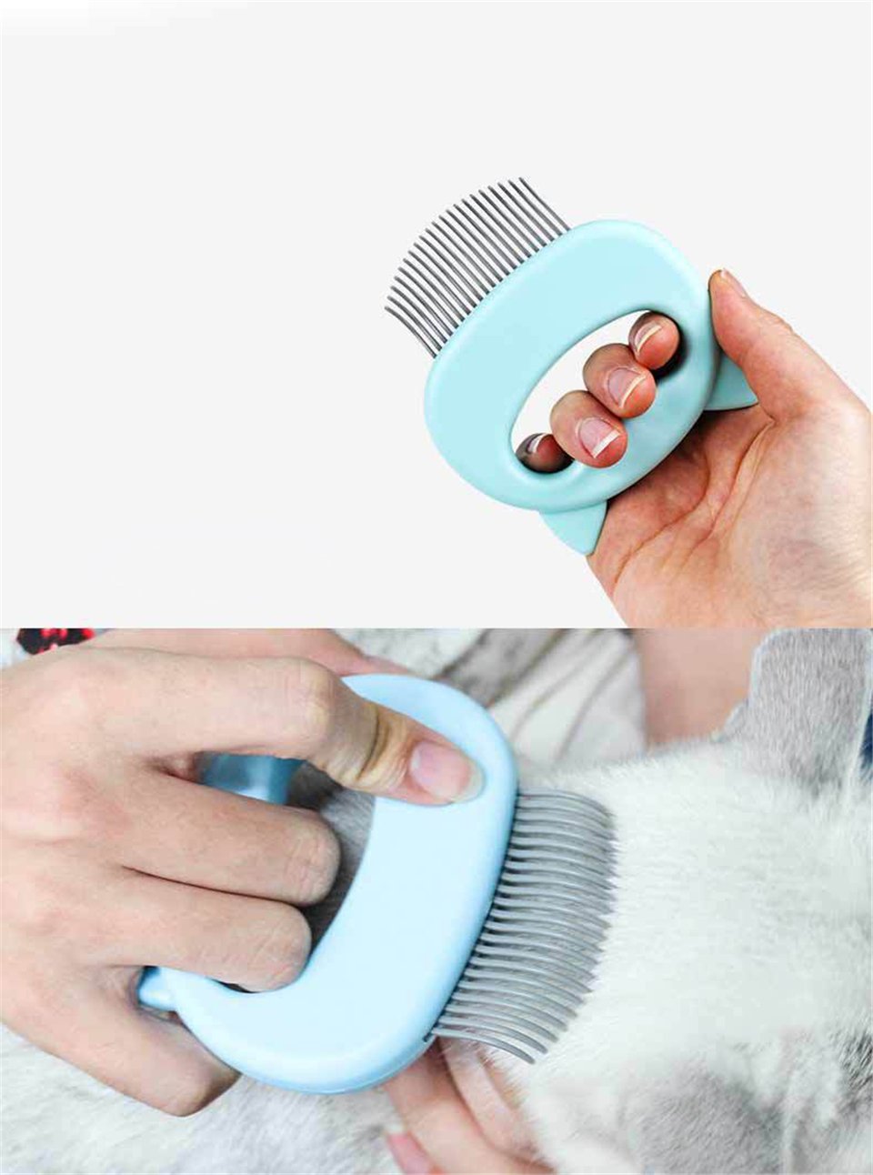 Pet Hair Removal Massaging Shell Comb