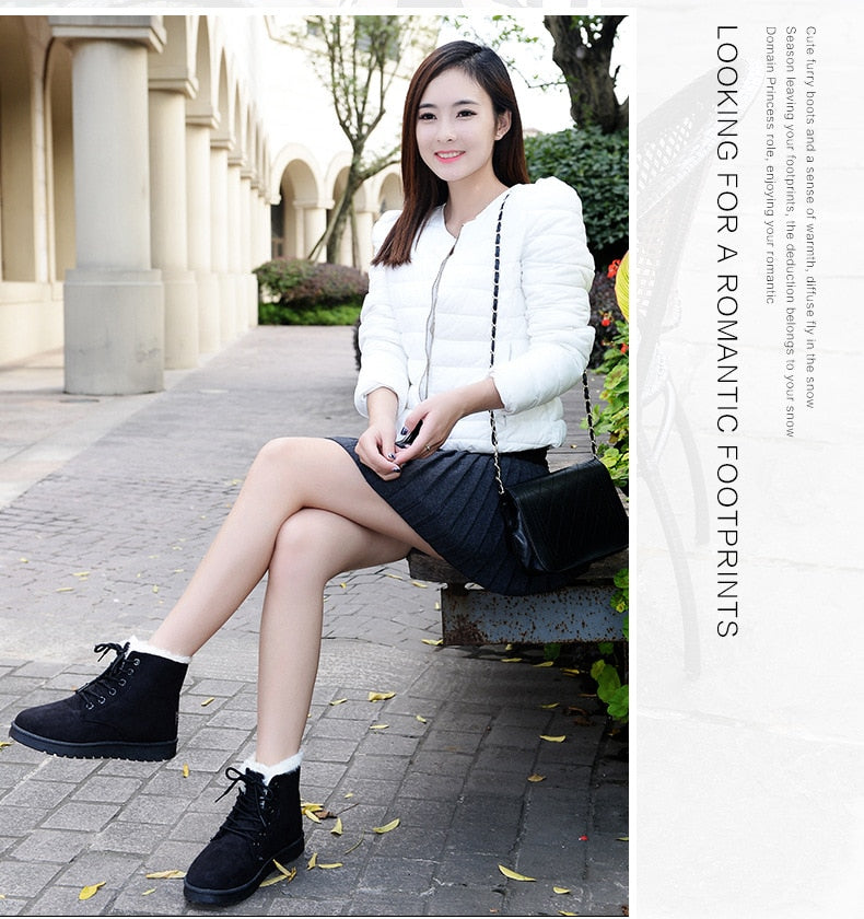 Snow Faux Suede Ankle Boots For Female