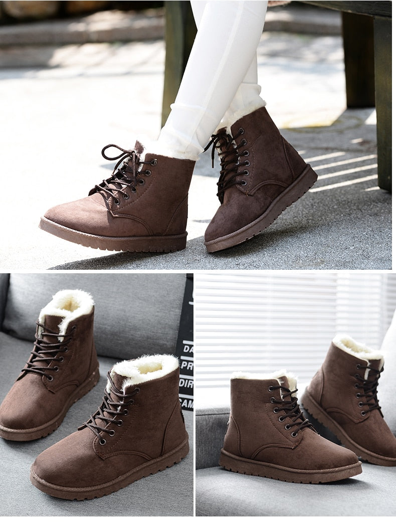 Snow Faux Suede Ankle Boots For Female