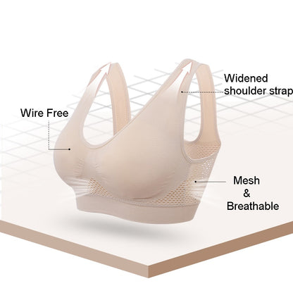 Plus Size 3XL Breathable Sports Fitness Bra