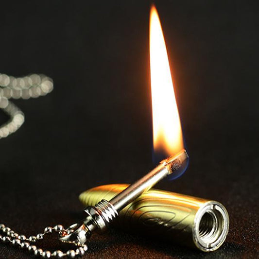 Bullet Necklace Million Matches Male Key Chain Pendant Lighter