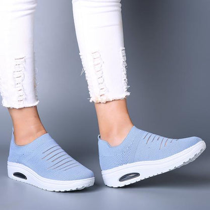 Women's Mesh Cushioned Slip On Platform Casual Sock Shoes