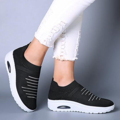 Women's Mesh Cushioned Slip On Platform Casual Sock Shoes