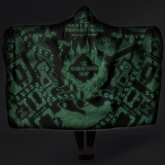 THE MARAUDER'S MAP GLOW IN THE DARK HOODED BLANKET