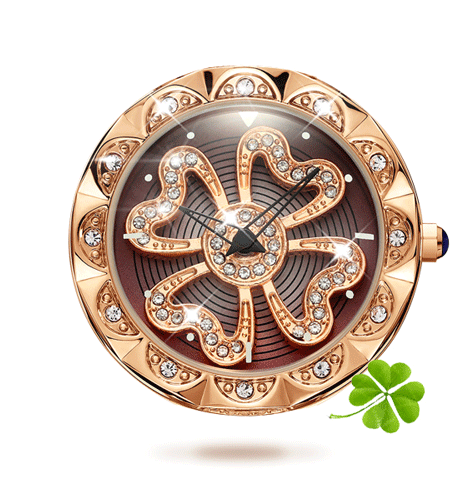 Luxury Lucky Clover Rotating Watch