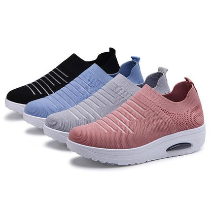 Women's Mesh Cushioned Slip On Platform Casual Sock Shoes