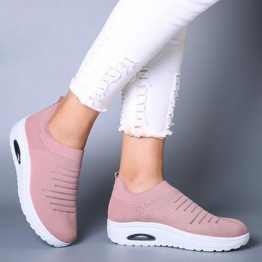 Women's Mesh Cushioned Slip On Platform Casual Sock Shoes