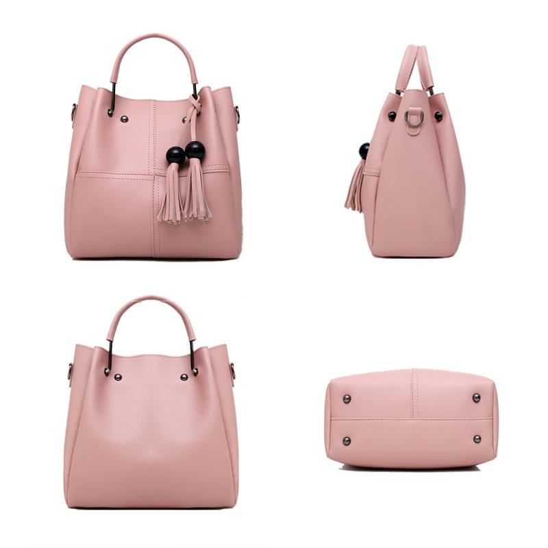 ( 3 Pcs / 1 Set ) Leather Handbag