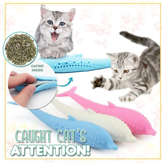 Purrfect Cat Silicone Fish Toothbrush