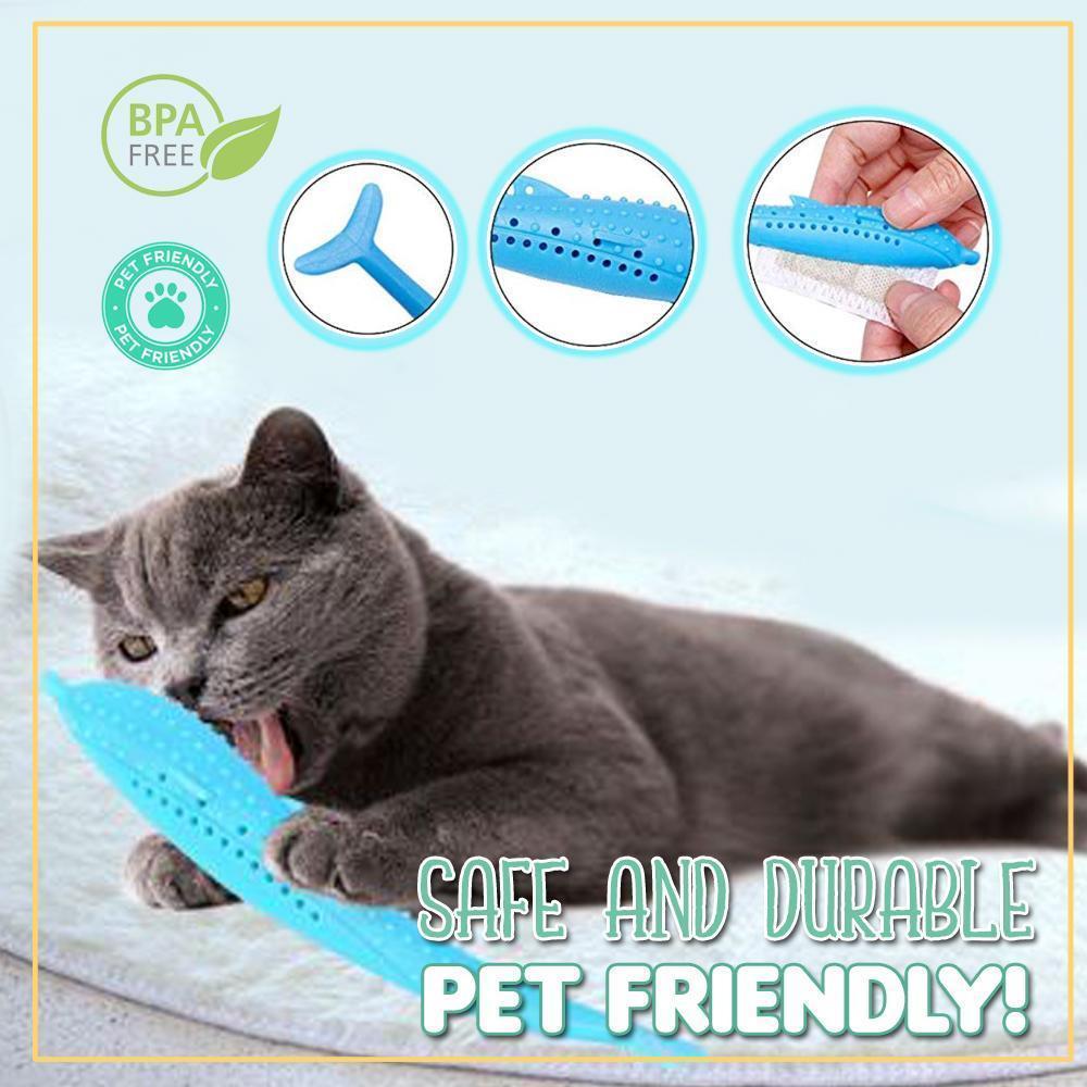 Purrfect Cat Silicone Fish Toothbrush