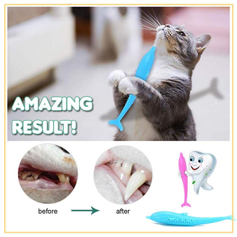 Purrfect Cat Silicone Fish Toothbrush