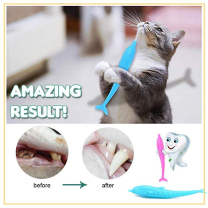 Purrfect Cat Silicone Fish Toothbrush