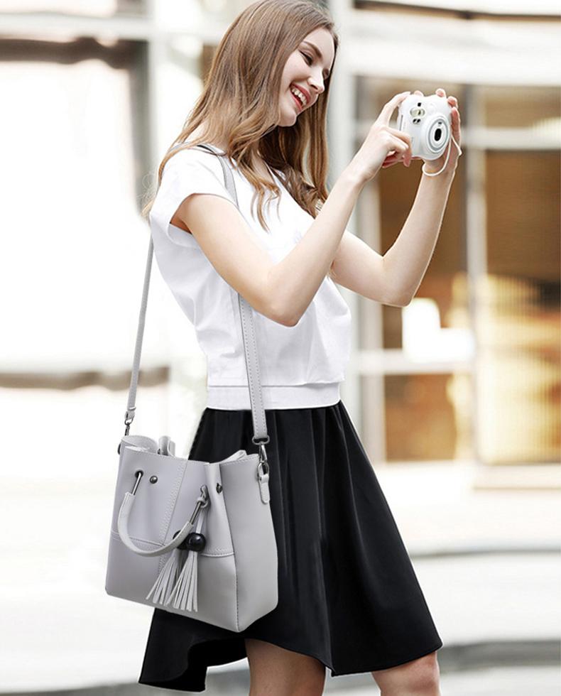 ( 3 Pcs / 1 Set ) Leather Handbag