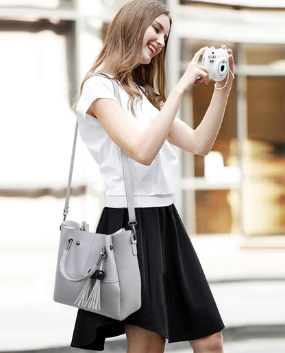 ( 3 Pcs / 1 Set ) Leather Handbag