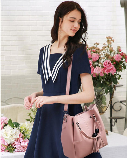 ( 3 Pcs / 1 Set ) Leather Handbag