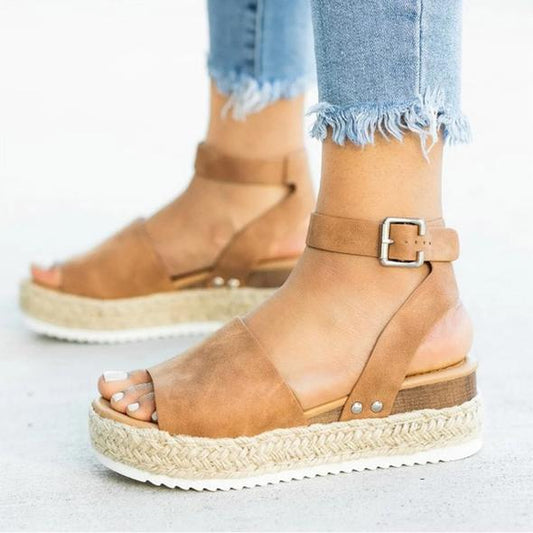 PLATFORM SANDALS WITH ANKLE SUPPORT