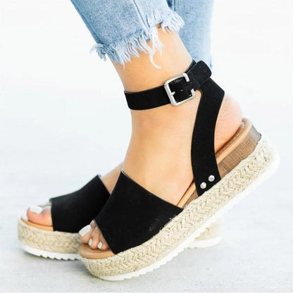 PLATFORM SANDALS WITH ANKLE SUPPORT