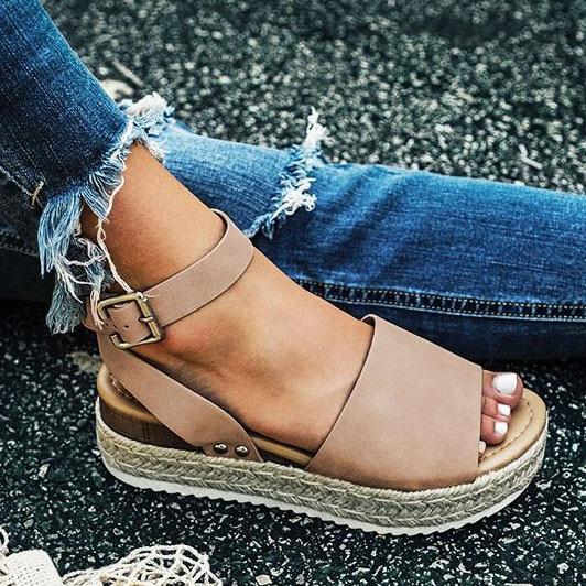 PLATFORM SANDALS WITH ANKLE SUPPORT