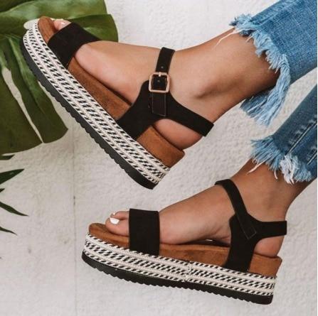 PLATFORM SANDALS WITH ANKLE SUPPORT